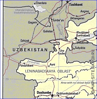 Administratives carte de Tadjikistan