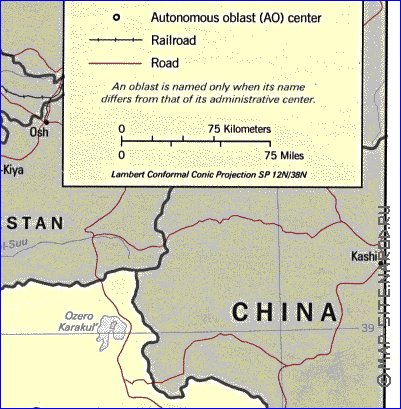 Administrativa mapa de Tadjiquistao