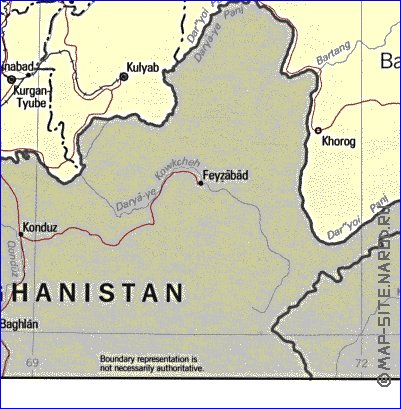 Administrativa mapa de Tadjiquistao