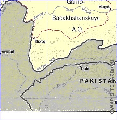 Administrativa mapa de Tadjiquistao