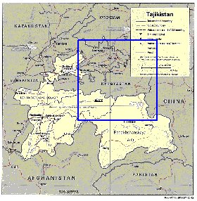 Administratives carte de Tadjikistan