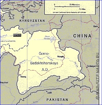 Administrativa mapa de Tadjiquistao