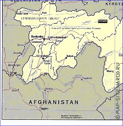 Administratives carte de Tadjikistan