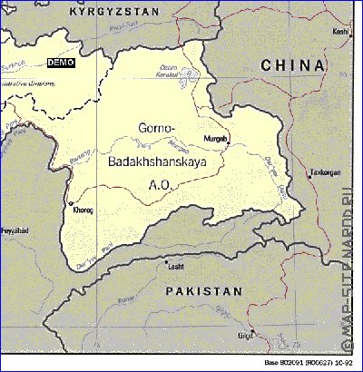 Administratives carte de Tadjikistan