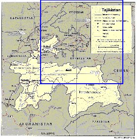 Administrativa mapa de Tadjiquistao