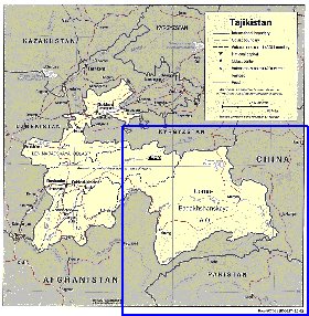 Administratives carte de Tadjikistan