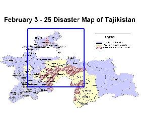 carte de Tadjikistan en anglais