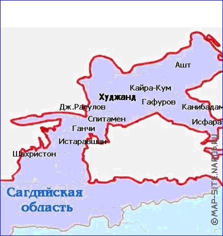 Худжанд карта города