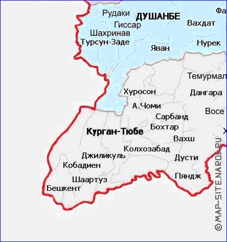 mapa de Tadjiquistao