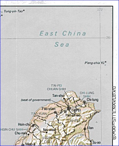 Administrativa mapa de Republica da China em ingles