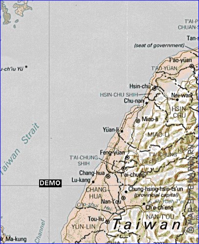 Administrativa mapa de Republica da China em ingles