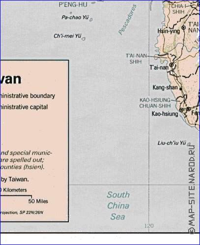 Administrativa mapa de Republica da China em ingles