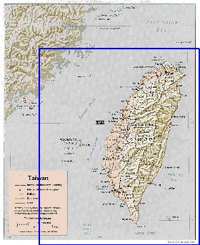 Administrativa mapa de Republica da China em ingles