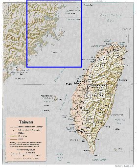 Administratives carte de Republique de Chine en anglais