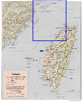 Administratives carte de Republique de Chine en anglais