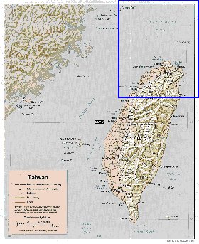 Administrativa mapa de Republica da China em ingles