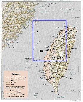 Administratives carte de Republique de Chine en anglais