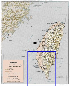 Administrativa mapa de Republica da China em ingles