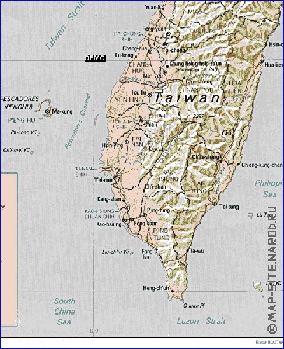 Administrativa mapa de Republica da China em ingles