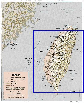 Administrativa mapa de Republica da China em ingles