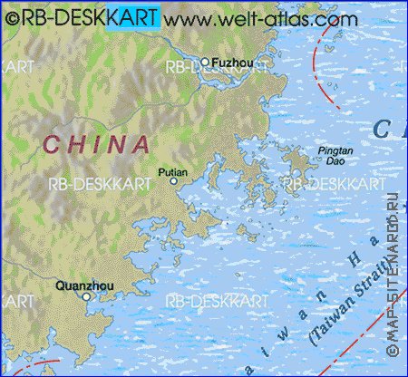 mapa de Republica da China em ingles