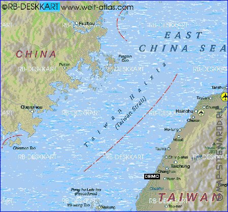 mapa de Republica da China em ingles