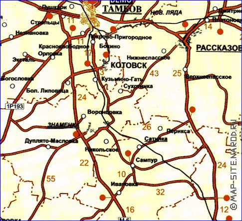 Карта железных дорог тамбовской области