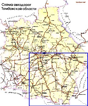 carte de des routes Oblast de Tambov