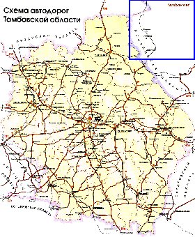 carte de des routes Oblast de Tambov