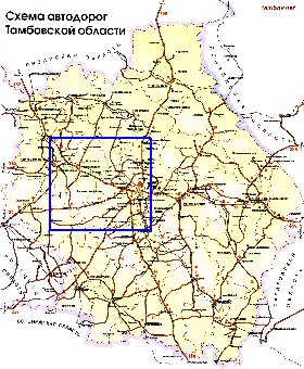 mapa de de estradas Oblast de Tambov