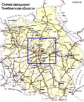 mapa de de estradas Oblast de Tambov