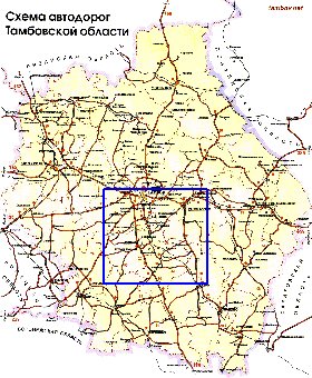 carte de des routes Oblast de Tambov