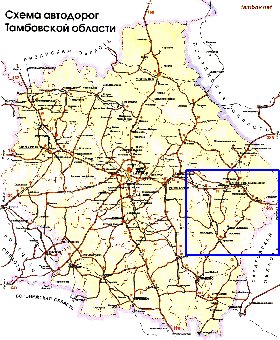 carte de des routes Oblast de Tambov