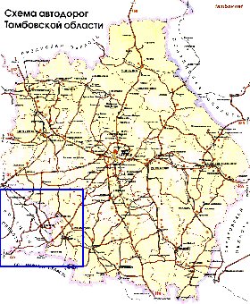 carte de des routes Oblast de Tambov