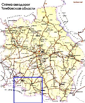 carte de des routes Oblast de Tambov