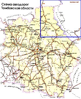 carte de des routes Oblast de Tambov