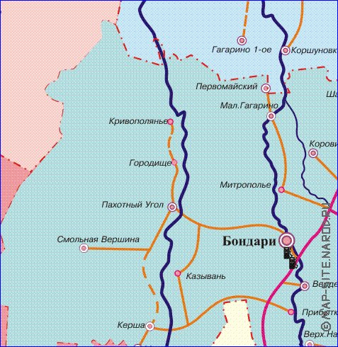 mapa de Oblast de Tambov