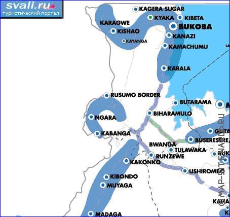 mapa de Tanzania em ingles