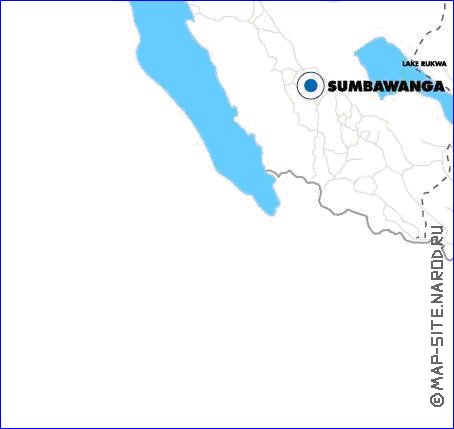 mapa de Tanzania em ingles