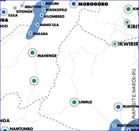 carte de Tanzanie en anglais