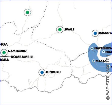 mapa de Tanzania em ingles