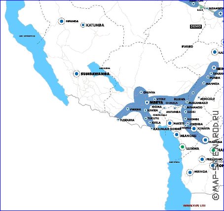 mapa de Tanzania em ingles