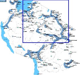 carte de Tanzanie en anglais