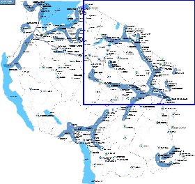 mapa de Tanzania em ingles