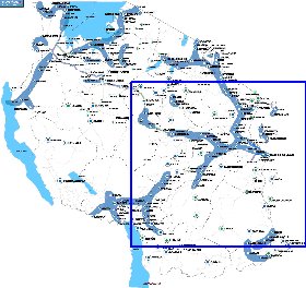 mapa de Tanzania em ingles