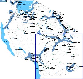 mapa de Tanzania em ingles