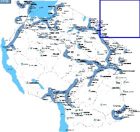 mapa de Tanzania em ingles