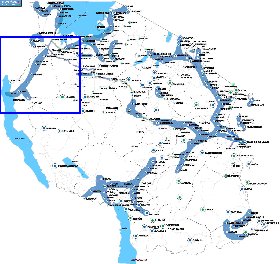 mapa de Tanzania em ingles