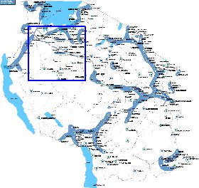 carte de Tanzanie en anglais