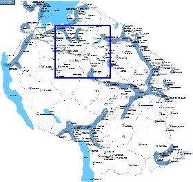 mapa de Tanzania em ingles